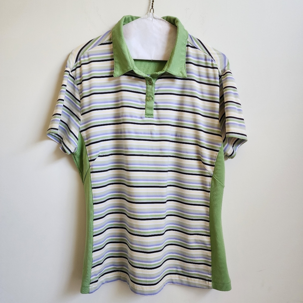 Country Club Style Women’s Short Sleeve Collared Shirt size XL, lime